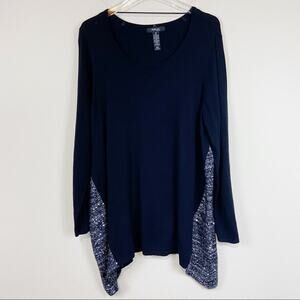 Style & Co | Black & Silver Colorblock Sweater 1X